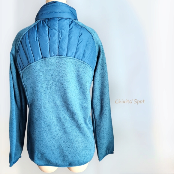 🆕️🏷 Reebok Quilted Sweater Fleece Jacket - Ovean Blue -M - Picture 11 of 12